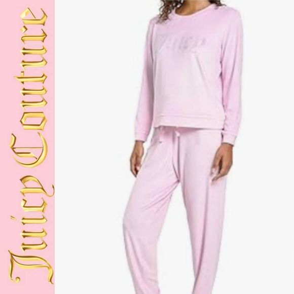 Juicy Couture Other - Juicy Couture JC Rhinestone Logo Velour Loungewear 2-PIECE Set